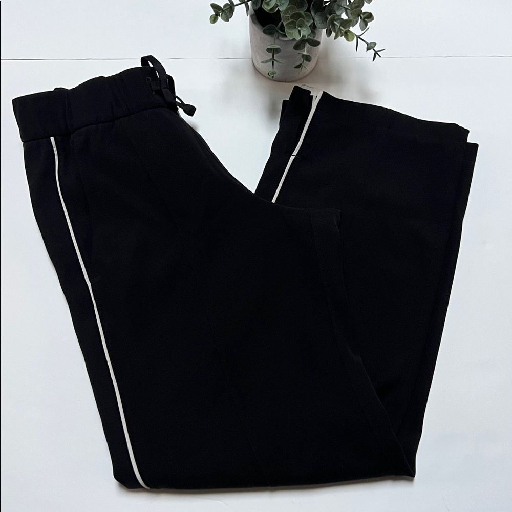 lululemon athletica Black Jogger Pants with White Piping